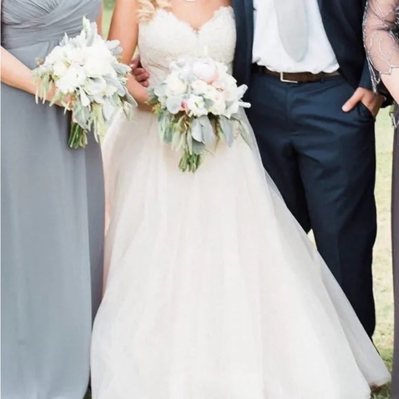 Allure Elegant Lace Strapless Wedding Dress - Picture 5 of 7